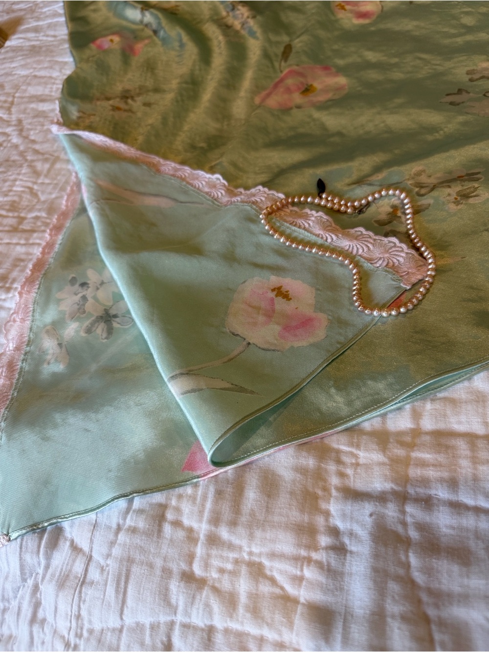 Dior Vintage Slip Dress Chemise Satin Floral Lace Pastels - Picture 9 of 9